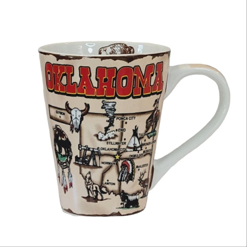 Oklahoma State Map Souvenir Coffee Mug